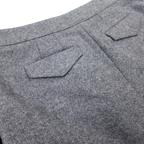 Loft Grey Wool Button Front Skirt Sz 2 Petite - Picture 9 of 11